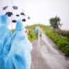 Peleryna Przeciwdeszczowa Palto Płaszcz Przeciwdeszczowy Ponczo Z Rękawami - obrazek 6