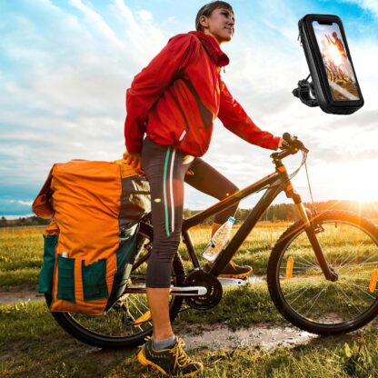 Wodoodporny Uchwyt Rowerowy na Telefon GPS Etui Na Kierownicę Pokrowiec - obrazek 6
