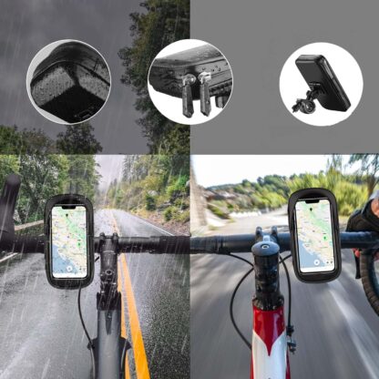 Wodoodporny Uchwyt Rowerowy na Telefon GPS Etui Na Kierownicę Pokrowiec - obrazek 2