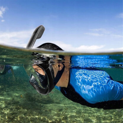 Maska Do Nurkowania Snorkelingu Pływania Pełnotwarzowa Z Rurką Wody S/M - obrazek 4
