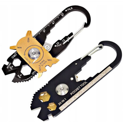 Multitool Wielofunkcyjny Zestaw Kluczy Śrubokręt Karabińczyk Otwieracz 20w1 - obrazek 12