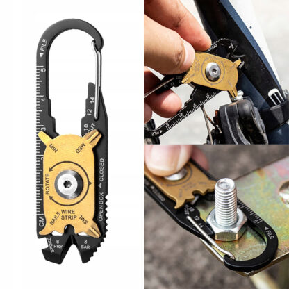 Multitool Wielofunkcyjny Zestaw Kluczy Śrubokręt Karabińczyk Otwieracz 20w1 - obrazek 9