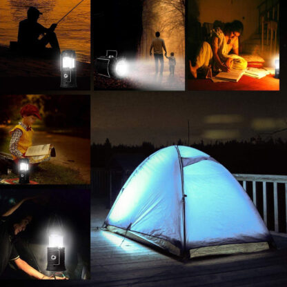 Lampa Solarna LED Latarka Turystyczna Biwakowa Akumulatorowa USB Powerbank - obrazek 2