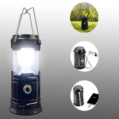 Lampa Solarna LED Latarka Turystyczna Biwakowa Akumulatorowa USB Powerbank - obrazek 10