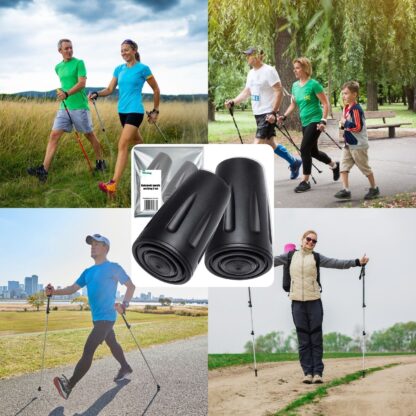 Końcówki do Kijków Nordic Walking Okrągłe 10 szt Nakładki Buciki Stopki - obrazek 5