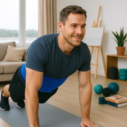 Pas Neoprenowy Wyszczuplający do Ćwiczeń Fitness na Rzep Regulowany 17 cm - obrazek 2