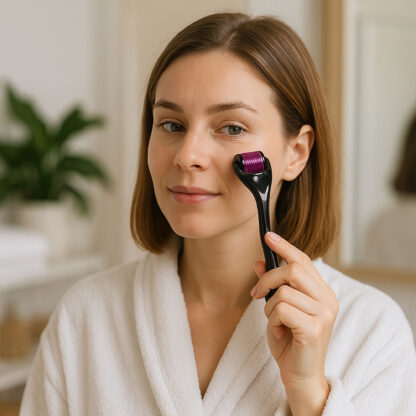 Derma Roller Mezoterapia Igłowa Masażer Roller Wałek do Masażu Twarzy 0,25 mm - obrazek 2